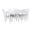 Pemberly Row Seven Piece Wood Dining Set in White