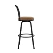 Pemberly Row 24'' Transitional Metal Swivel Barstool in Black/Tan (Set of 3)