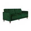 Pemberly Row Tufted Transitional Futon in Green Velvet