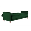 Pemberly Row Tufted Transitional Futon in Green Velvet