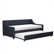 Pemberly Row Daybed and Trundle in Blue Linen