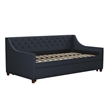 Pemberly Row Daybed and Trundle in Blue Linen