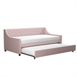 Pemberly Row Daybed and Trundle in Pink Linen