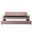 Pemberly Row Daybed and Trundle in Pink Linen