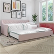 Pemberly Row Daybed and Trundle in Pink Linen