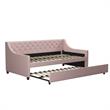 Pemberly Row Daybed and Trundle in Pink Linen