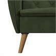 Pemberly Row Memory Foam Futon in Convertible Couch in Green Velvet