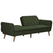 Pemberly Row Memory Foam Futon in Convertible Couch in Green Velvet