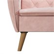 Pemberly Row Memory Foam Futon in Convertible Couch in Pink Velvet