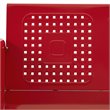 Pemberly Row Metal Gliding Patio Sofa w/ Rocking Mechanism in Bright Red Gloss