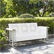Pemberly Row Metal Gliding Patio Sofa w/ Rocking Mechanism in White