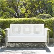 Pemberly Row Metal Gliding Patio Sofa w/ Rocking Mechanism in White