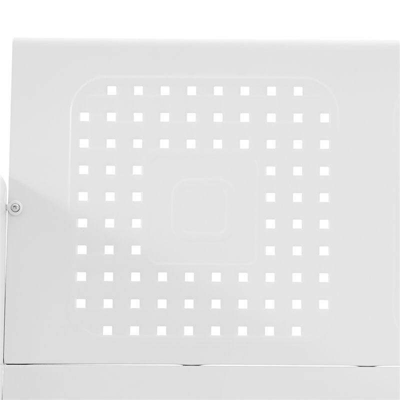 Pemberly Row Metal Gliding Patio Sofa w/ Rocking Mechanism in White