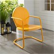 Pemberly Row Industrial Steel Metal Patio Chair in Tangerine Gloss