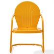 Pemberly Row Industrial Steel Metal Patio Chair in Tangerine Gloss