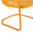 Pemberly Row Industrial Steel Metal Patio Chair in Tangerine Gloss