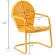 Pemberly Row Industrial Steel Metal Patio Chair in Tangerine Gloss