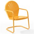 Pemberly Row Industrial Steel Metal Patio Chair in Tangerine Gloss