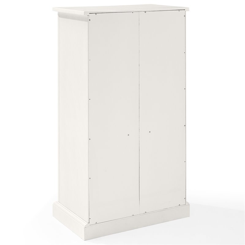 Pemberly Row 2-Door Coastal Wood Accent Cabinet in Distressed White