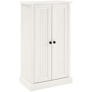 Pemberly Row 2-Door Coastal Wood Accent Cabinet in Distressed White