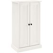 Pemberly Row 2-Door Coastal Wood Accent Cabinet in Distressed White