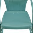 Pemberly Row Steel Metal Outdoor Chair in Pastel Blue Satin (Set of 2)