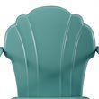 Pemberly Row Steel Metal Outdoor Chair in Pastel Blue Satin (Set of 2)