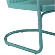 Pemberly Row Steel Metal Outdoor Chair in Pastel Blue Satin (Set of 2)