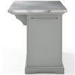 Pemberly Row Transitional Wood/Stainless Steel Kitchen Island in Gray/Chrome