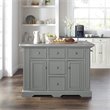 Pemberly Row Transitional Wood/Stainless Steel Kitchen Island in Gray/Chrome