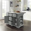 Pemberly Row Transitional Wood/Stainless Steel Kitchen Island in Gray/Chrome