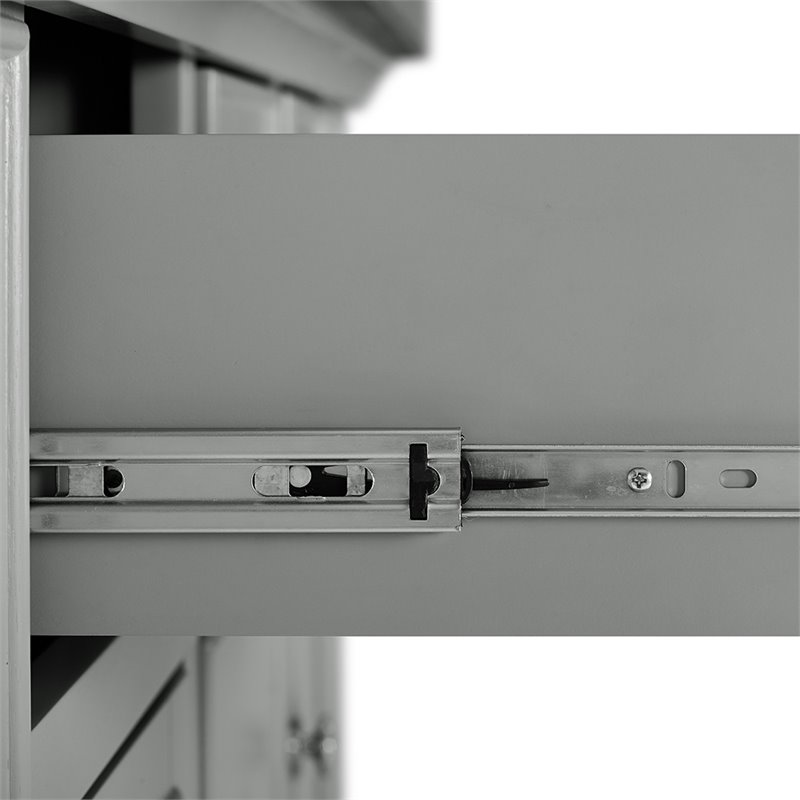 Pemberly Row Transitional Wood/Stainless Steel Kitchen Island in Gray/Chrome