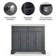 Pemberly Row Wood/Faux Marble Kitchen Island in Distressed Gray/White