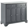 Pemberly Row Wood/Faux Marble Kitchen Island in Distressed Gray/White