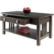 Pemberly Row Transitional Solid Wood Storage Coffee Table in Oyster Gray