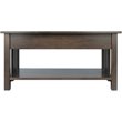 Pemberly Row Transitional Solid Wood Storage Coffee Table in Oyster Gray