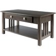 Pemberly Row Transitional Solid Wood Storage Coffee Table in Oyster Gray