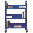 Pemberly Row Single-sided Mobile Book Cart Classic Blue