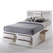 Pemberly Row Transitional Wood Queen Bed with Storage in White