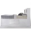Pemberly Row Transitional Wood Queen Bed with Storage in White