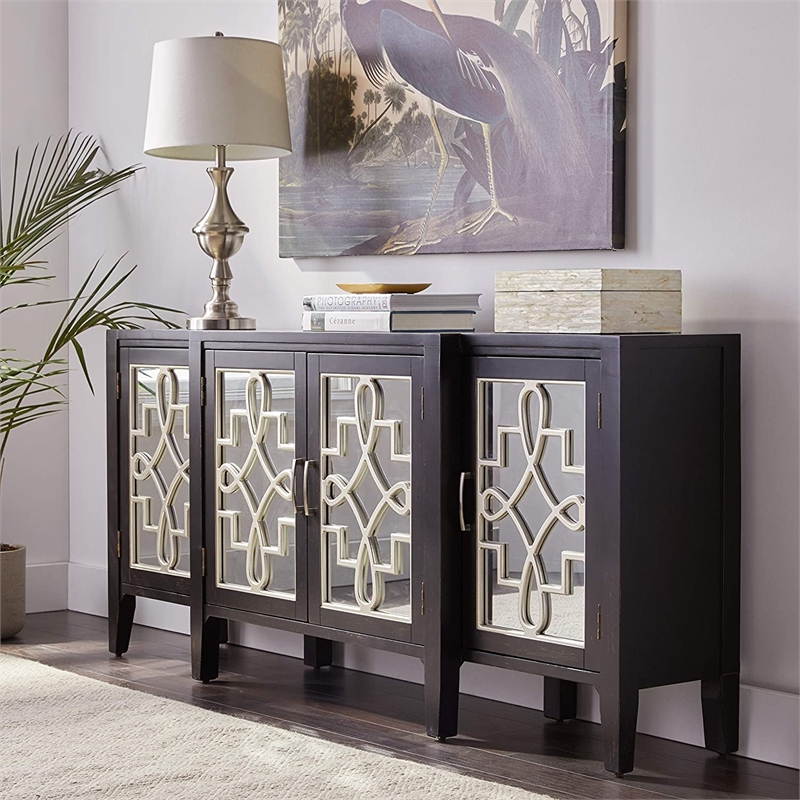 Pemberly Row Console Table in Antique Black