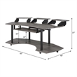 Pemberly Row Contemporary Wood Music Recording Studio Desk in Black Oak