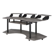 Pemberly Row Contemporary Wood Music Recording Studio Desk in Black Oak