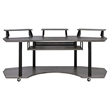 Pemberly Row Contemporary Wood Music Recording Studio Desk in Black Oak