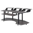 Pemberly Row Contemporary Wood Music Recording Studio Desk in Black Oak