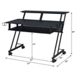 Pemberly Row Contemporary Wood Music Recording Studio Desk in Black