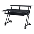Pemberly Row Contemporary Wood Music Recording Studio Desk in Black