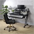 Pemberly Row Contemporary Wood Music Recording Studio Desk in Black
