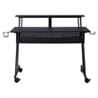 Pemberly Row Contemporary Wood Music Recording Studio Desk in Black