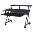 Pemberly Row Contemporary Wood Music Recording Studio Desk in Black